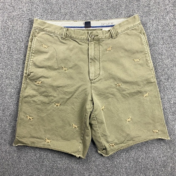 J Crew Shorts Adults 34 Green Chino Cut Off‎ Broken In Regular Fit Cotton Mens - Picture 1 of 9